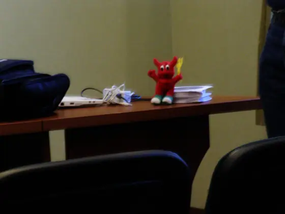 Beastie — a BSD meetup table, as a pocket plush