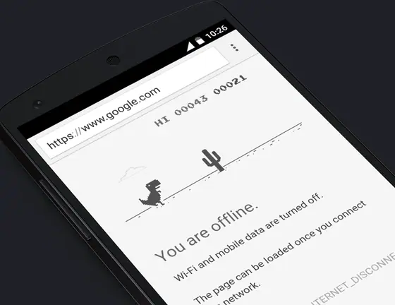 Chrome Dino — The Android build, the month it finished rolling out