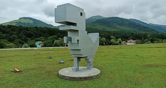 Chrome Dino — A public park in Gyulagarak, Armenia