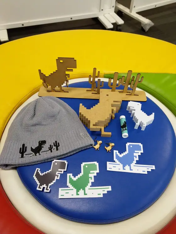 Chrome Dino — A Google campus, on a chair