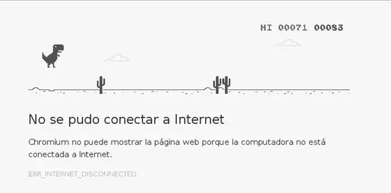 Chrome Dino — Chromium 46, offline error page
