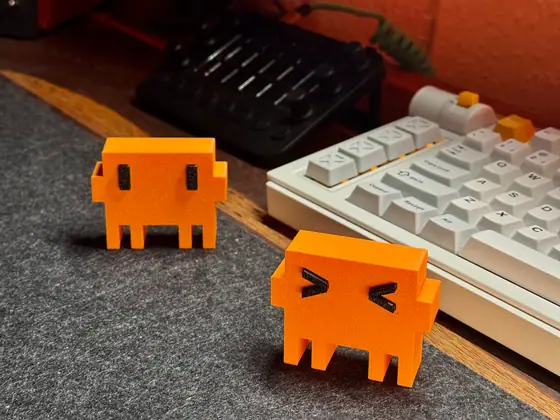 Clawd — 3D printed, by hand