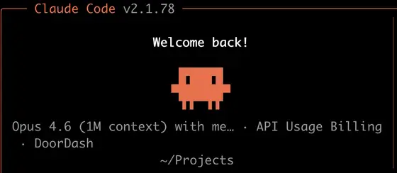 Clawd — Claude Code welcome screen