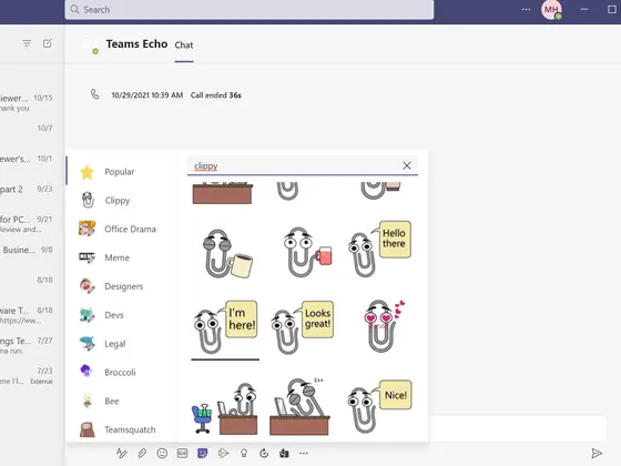 Clippy — Microsoft Teams sticker pack
