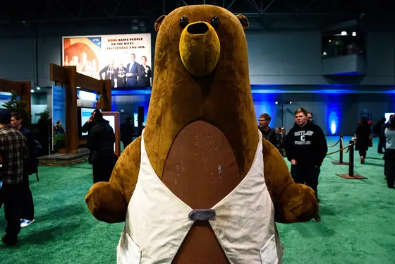 Astro and the Trailhead cast — The expo floor, Salesforce World Tour New York