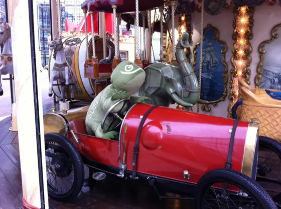 Geeko — a carousel, during SUSE's Where's the Chameleon contest