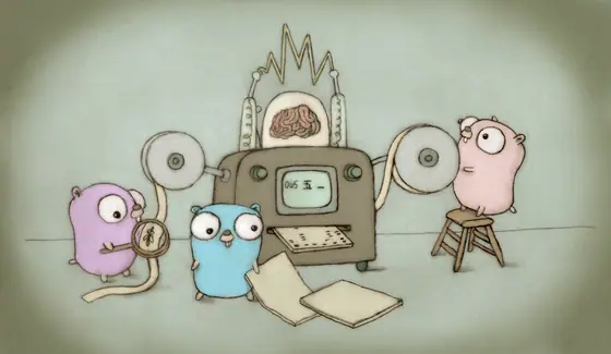 the Go gopher — the 'Five years of Go' illustration