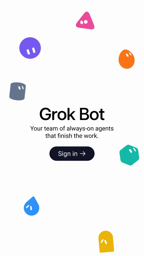 Grok Bot — Grok Bot sign-in screen