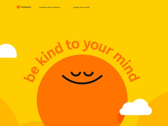The Headspace characters — Headspace brand-guideline cover