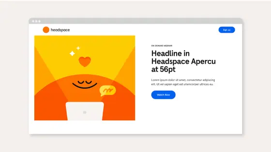 The Headspace characters — Webinar layout