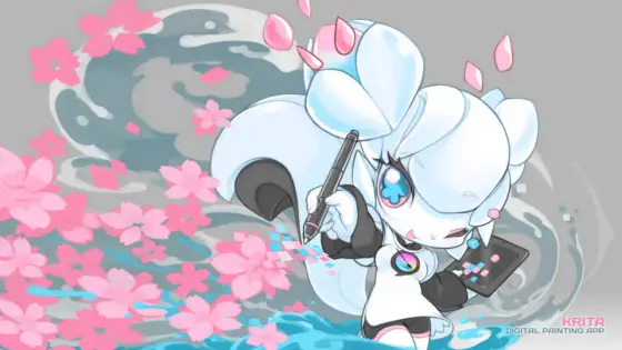 Kiki — the Krita 2.8 splash screen