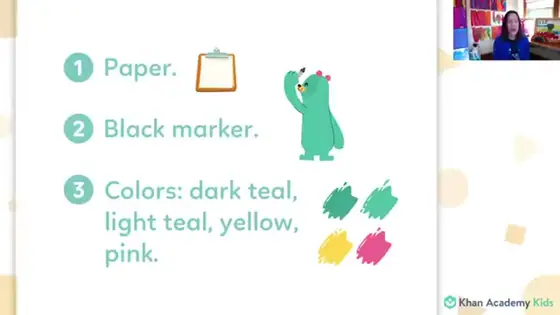 Kodi Bear and the Khan Academy Kids cast — How to draw Kodi