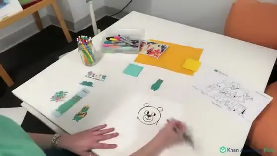 Kodi Bear and the Khan Academy Kids cast — Kodi craft in progress