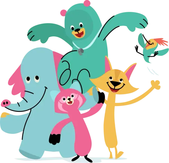 Kodi Bear and the Khan Academy Kids cast — Khan Academy Kids cast