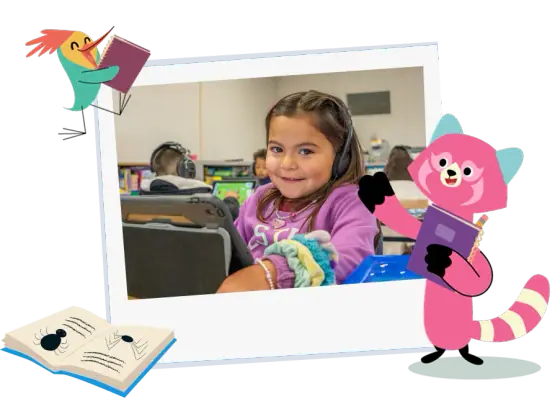 Kodi Bear and the Khan Academy Kids cast — Khan Academy Kids classroom
