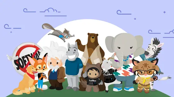 Astro and the Trailhead cast — Salesforce Trailhead