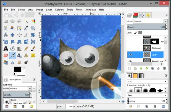 Wilber — inside GIMP itself