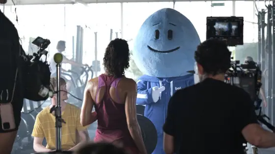 Billie — Behind the scenes at a gym set, campaign shoot