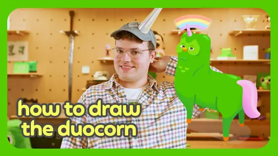 Duo and the Duolingo cast — How to Draw Duo as a Unicorn (Butthole Included)