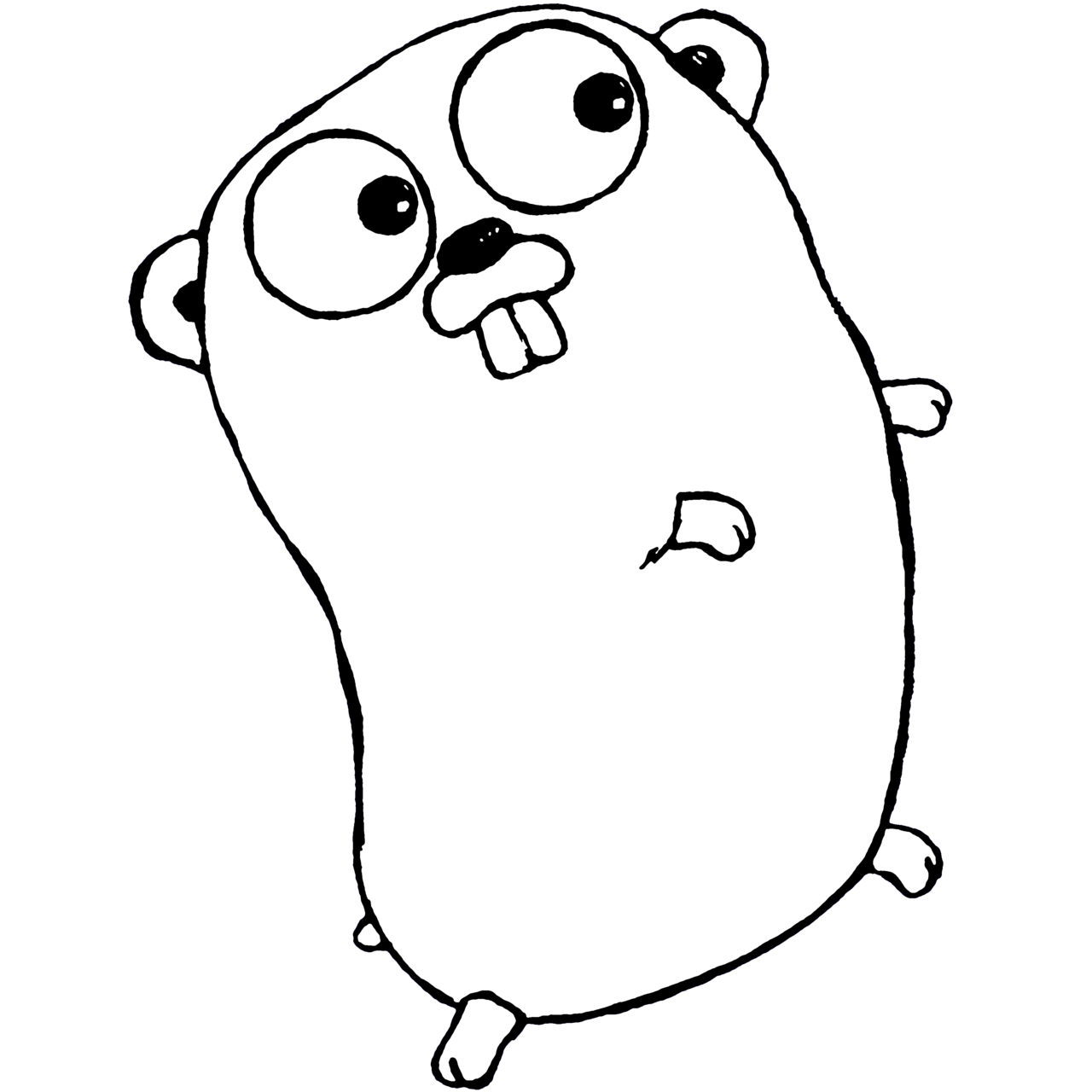 the Go gopher — the original pencil gopher